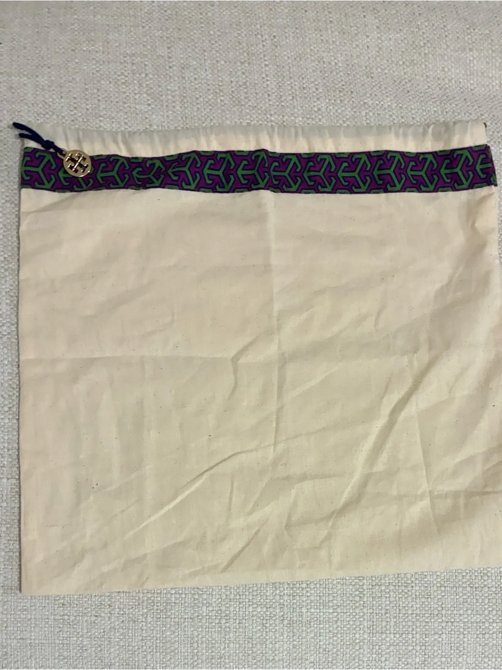 Tory Burch EUC Geometric Dust Bag Drawstring